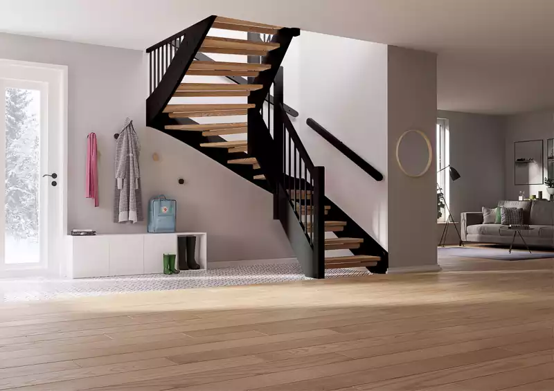 Trappen Ulrika VT - Klassisk tretrapp med runde trespiler